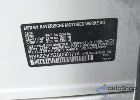 2016 BMW 328I Gran Turismo xDrive z USA, uszkodzony, nr VIN WBA8Z5C52GG501774